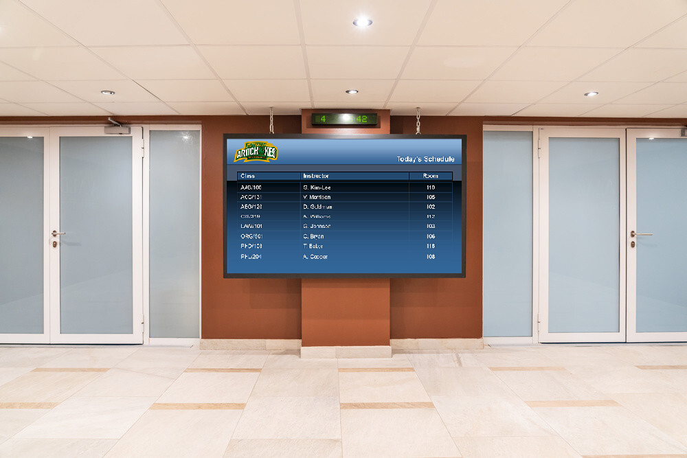 Digital signage is not only useful for businesses, but is used in grade schools up through university. 