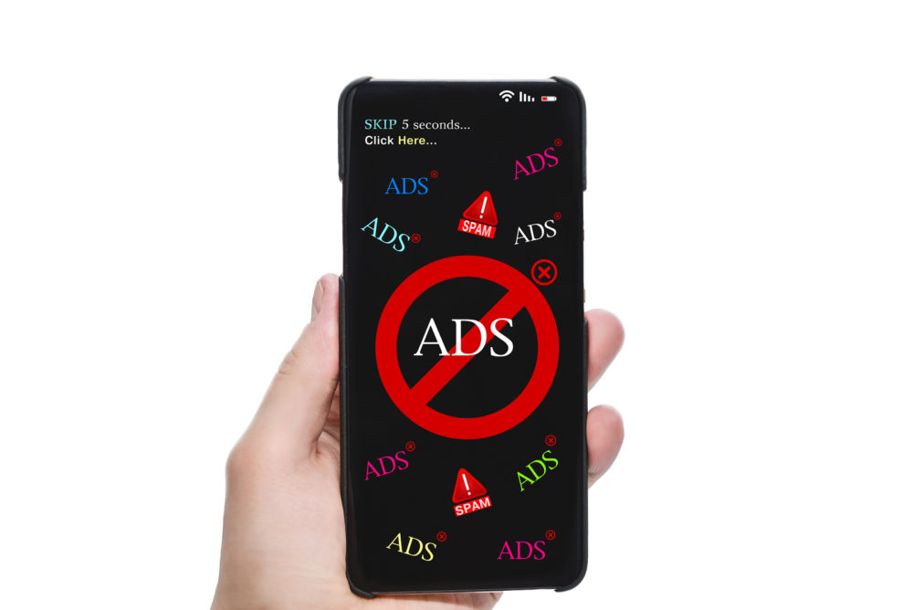 A phone with ads all over the screen