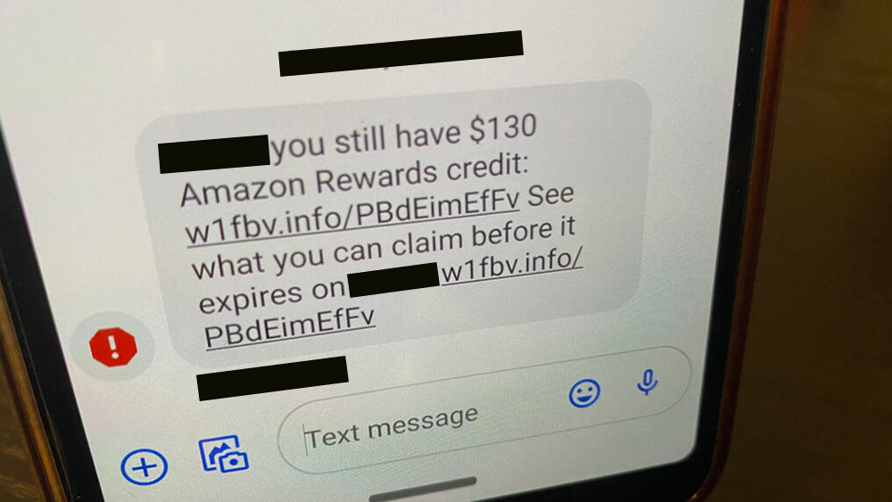 Fake Amazon notification SMS