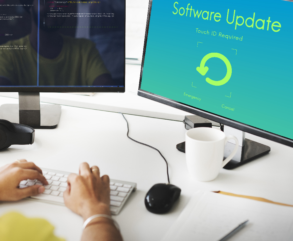 Software Update on a computer monitor