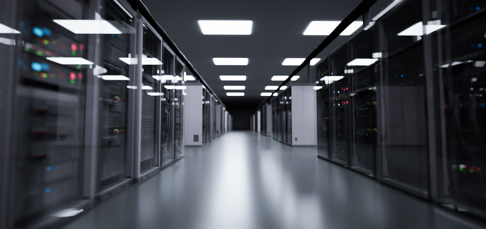 Server room, modern data center. 3D illustration