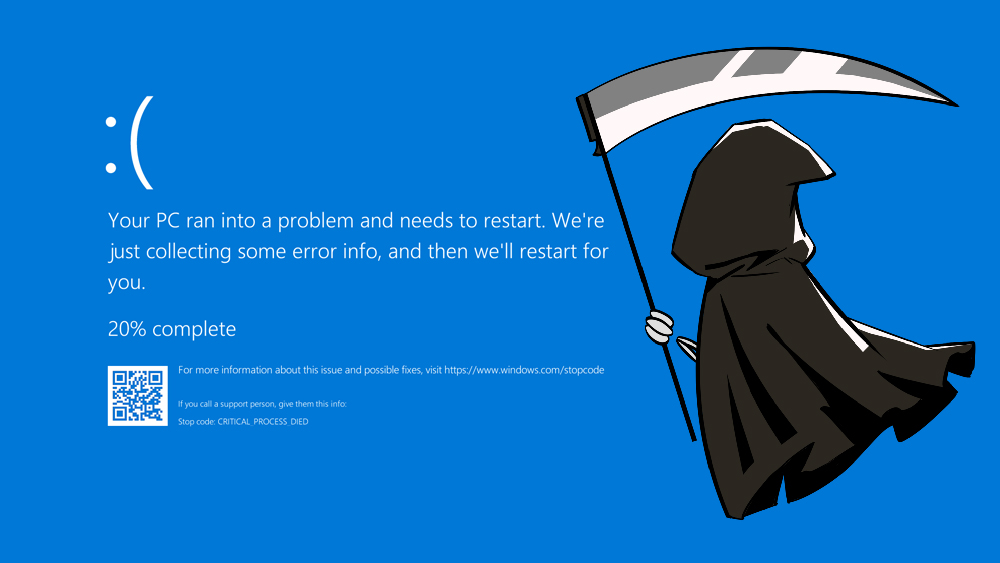 The dreaded blue screen of death