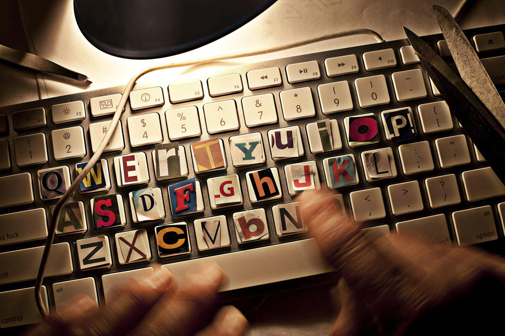 A computer keyboard that looks like a ransom note