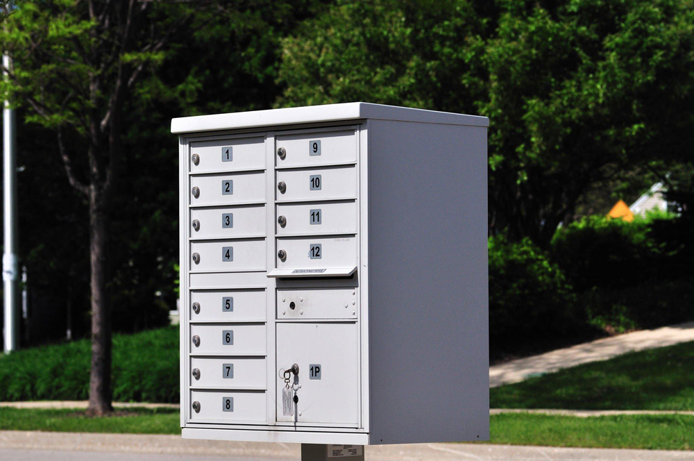 How safe is your mailbox? Mailbox sitting in front of an office complex. 